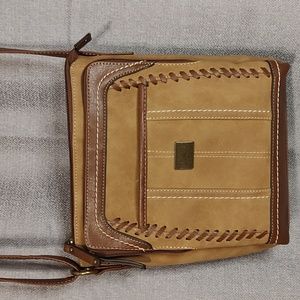 b.o.c. Tan & Brown Faux Leather Crossbody Bag